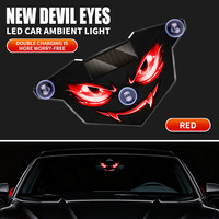 Lampe LED Solaire pour Vitre de Voiture Effet Œil de Démon, Induction Vibratoire Dynamique, Avertisseur de Frein Arrière, Lampe Ambiante Sans Fil à Ventouse, Yeux de Diable