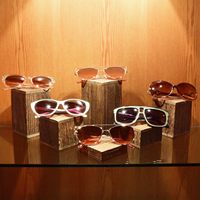 Grands supports de présentation à plusieurs niveaux en bois, lot de 2, largeur de 4 pouces, empilables pour table de desserts