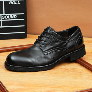 Chaussures en cuir froissé lavées rétro en cuir pleine fleur haut de gamme avec semelle en cuir véritable chaussures Derby décontractées de Style britannique - Product Image 6