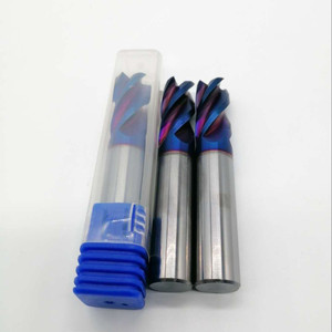 1/2 inch 4 sáo phẳng endmills công cụ hrc65 độ cứng cao màu xanh <span class=keywords><strong>Nano</strong></span> lớp phủ cacbua cuối nhà máy - Product Image 4