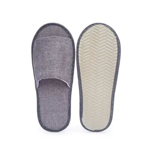 Wholesale Embroidered Kids Cotton Linen Disposable Slipper For Hotel And Spa