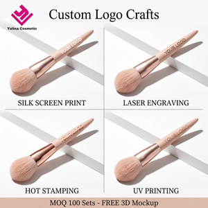 Brochas <span class=keywords><strong>de</strong></span> Maquillaje <span class=keywords><strong>de</strong></span> Lujo, 11 Piezas, Color Rosa Crema y Oro Rosa, Logotipo Personalizado, Brochas Veganas Suaves <span class=keywords><strong>de</strong></span> Fibra Sintética para Base, Polvo y <span class=keywords><strong>Ojos</strong></span>, con Bolsa <span class=keywords><strong>de</strong></span> PU, OEM - Product Image 4