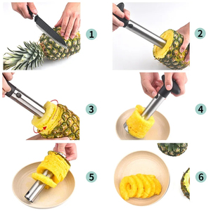 Wholesale Stainless Steel Pineapple Slicers Spiral Knife Peeler Kitchen <b>Fruit</b> Platter Universal Corer <b>Tool</b> & <b>Vegetable</b> - Product Image 6