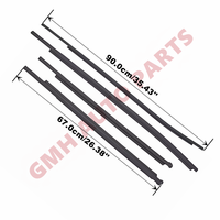 Joint de ceinture de porte de fenêtre de coupe-froid noir chromé pour Toyota Hilux Revo 4 portes 2015-2021