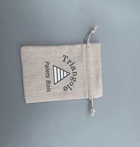 Recyclable Cotton Linen Drawstring Pouch CMYK Color OEM Customizable Wedding Favor <b>Packaging</b> <b>Bag</b> for Candles Silk Screen Printed - Product Image 5