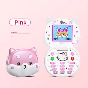 Lindo Mini Teléfono Móvil Koki Tipo Flip de Dibujos Animados para Niños, Doble SIM, 2G GSM, Teclado, Reproductor MP3, Desbloqueado - Product Image 1