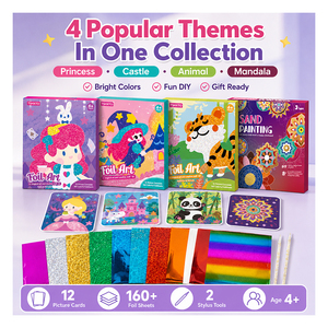 Kit de Actividades de Transferencia de Lámina Decorativa para Niños, Set de Lienzos con Pegatinas de Animales, Aprendizaje para Principiantes, Regalo de Recompensa Festiva - Product Image 2