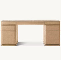 Bureau de direction de luxe en marbre couleur personnalisée, mobilier de bureau, bureau en bois massif de chêne pour la maison