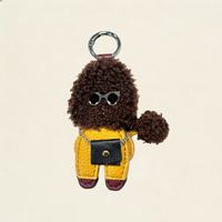 Porte-clés Chien Teddy Adorable en Cuir PU, Breloque de Sac Chiot, Mini Ornement Décoratif pour Sac Bandoulière, Sac à Dos, Sac à Main, Cadeau pour Femmes et Filles