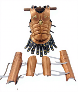 Costume de veste musclée en cuivre, armure romaine avec garde-jambe médiéval spartiate et garde d'armure finitions en cuivre Halloween - Product Image 1