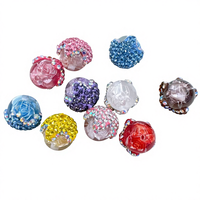 Accessoires de fabrication de bijoux DIY pour stylo et porte-clés avec strass en acrylique, perles en forme de pomme de pin, perles en plastique et en lucite