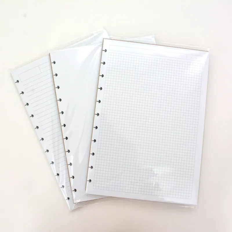 Custom Planner Afdrukken Dlsc Gebonden A4 Refill Papier Pre-Geponste Gaten Voor Disc Gebonden Planner En Student Notebook
