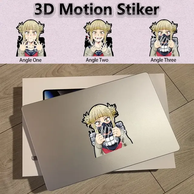 China Promotional 3D Lenticular Anime Motion Small Stickers for Phone Bulk 3D Flips Decor Motion Sticker for Laptop Room Wall