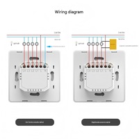 Interrupteur intelligent Wi-Fi transfrontalier de type 86, norme britannique, panneau en verre trempé, cadre métallique, indice de protection IP20, compatible avec la commande vocale