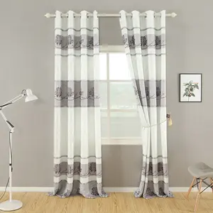 Rose Jacquard Curtain High Quality European and American Style Woven Gray Living Room Hotel Cafe 100% Polyester Jacquard Designs