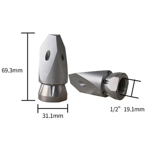 Đầu phun nước mini bằng thép không gỉ cho máy thông cống, lưu lượng 30-100l/phút, áp lực phun nước mạnh, vòi phun cho máy thông cống - Product Image 4