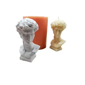 Stampi in Silicone per ritratti di David figure in gesso Vintage europee ornamenti decorativi stampi per candele profumate