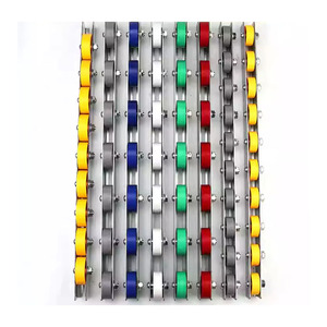 Personalizado Langle Almacén estante deslizante riel de flujo de acero al carbono ruedas transportador de rodillos de pista para el transporte de paletas - Product Image 5