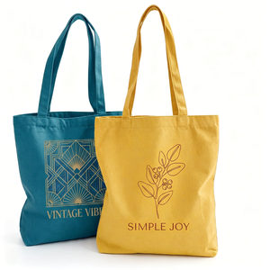 Sac de shopping en toile de coton écologique personnalisé imprimé, avec longues poignées, réutilisable, cadeau, sac fourre-tout vintage bohème - Product Image 1
