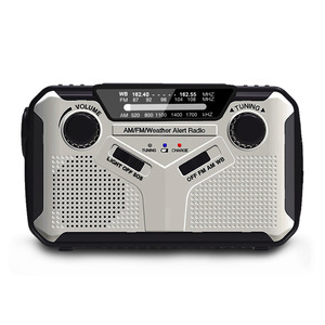 Radio de Emergencia Portátil con Manivela, Baterías Recargables, Linterna, Lámpara de Lectura y Alarma para Emergencias - Product Image 6