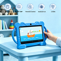Nouvelle tablette éducative pour enfants Green Choice avec poignée en forme de chat, 7 pouces, Android 12, 2 Go de RAM, 32 Go de ROM, alimentée par énergie solaire, économe en énergie