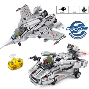 2in1RC <strong>Car</strong> Plane Airplanes Remote Control Aircraft <strong>RC</strong> Airplane <strong>Kit</strong> J15 Fighter Jet <strong>DIY</strong> Building Block Kids Educational Toy - Product Image 6