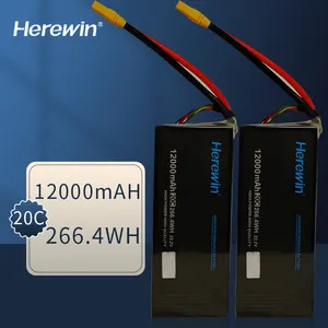 Herewin 16Ah 22Ah 27Ah 30Ah 44.4V 12sスマート20c高品質リチウムイオン電池ドローン噴霧器UAV用オリジナル