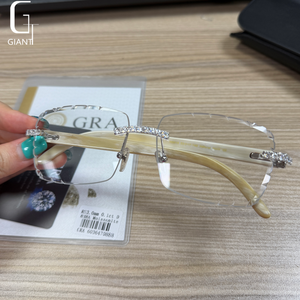 <span class=keywords><strong>Gafas</strong></span> <span class=keywords><strong>de</strong></span> <span class=keywords><strong>Sol</strong></span> <span class=keywords><strong>de</strong></span> Moda con Moissanita VVS, Estilo HipHop, con Incrustaciones <span class=keywords><strong>de</strong></span> Moissanita, Plata <span class=keywords><strong>de</strong></span> Ley 925, Pasan la Prueba del Diamante GRA - Product Image 2