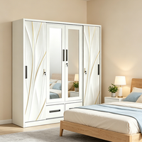 Armoire de luxe simple en acier, démontable et personnalisable, avec porte coulissante, pour chambre à coucher, pour vêtements, pour la maison, pour l'intérieur