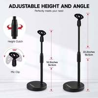 Support de microphone rotatif à 360 degrés PROAR Z01 noir pour bureau, support de tablette, matériau métal et plastique, streaming en direct, chant