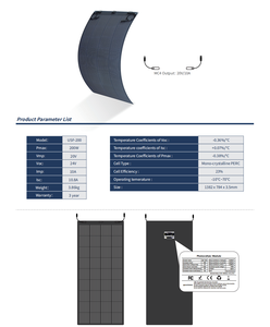 <span class=keywords><strong>Panneau</strong></span> <span class=keywords><strong>solaire</strong></span> monocristallin flexible 200W Applications de stockage d'énergie domestique <span class=keywords><strong>Toit</strong></span> <span class=keywords><strong>Terrasse</strong></span> Extérieur - Product Image 5