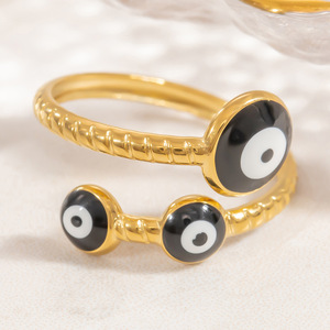 Fashion <b>Rings</b> Women 18k Gold Plated Irregular Design Eye Pattern Jewelry Gift - Product Image 4