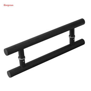 Muhteşem Modern sürgülü cam tasarımcı banyo otel duş ana H şekli 400mm uzunluk çift yan sürgülü kapı kolu paslanmaz - Product Image 6