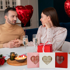 Boîtes en papier pour chocolats et bonbons à thème cœur pour la Saint-<span class=keywords><strong>Valentin</strong></span> avec inserts, diviseurs pour cadeaux <span class=keywords><strong>de</strong></span> fête, boîte à friandises à 16 compartiments avec fenêtre - Product Image 5