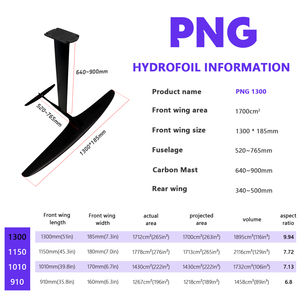 Hydrofoil en carbone High Aspect Axis PNG 1300 pour glisse fluide à basse vitesse, compatible avec Pump Foil, SUP Foil et connexions en petites vagues - Product Image 2