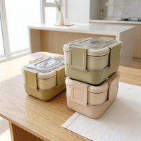 Boîte à lunch isotherme en acier inoxydable grande capacité 1-2L, design à double compartiment, style minimaliste nordique, boîte à bento pour étudiants