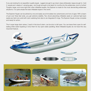 Canoë-kayak gonflable de haute qualité pour la pêche en mer, personnalisé avec logo OEM, bateau pour 2 personnes pour les sports nautiques, ex-kayak de haute qualité - Product Image 3