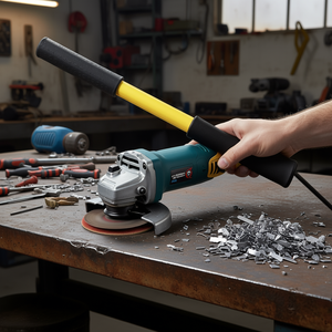 Amoladora angular con mango de 115 mm para cortar y pulir metal - Product Image 3