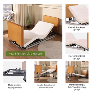 Lit médical en bois ultra-plat <span class=keywords><strong>pour</strong></span> maison de retraite, lit de luxe rembourré et confortable <span class=keywords><strong>pour</strong></span> hôpital et soins à domicile, sûr <span class=keywords><strong>pour</strong></span> les patients atteints de démence, usage domestique - Product Image 4