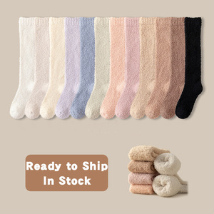 Kaus kaki tinggi di atas lutut poliester hangat musim dingin wanita kaus kaki panjang lantai tidur rumah mewah sekali pakai kaus kaki paha lembut menyenangkan - Product Image 2