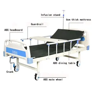 Cama de Enfermería Económica Modelo Single Crank 08, 2 Manivelas, 2 Años de Garantía, Uso Comercial <span class=keywords><strong>para</strong></span> Habitaciones de Pacientes, Fabricada en China, Disponible en Línea - Product Image 5