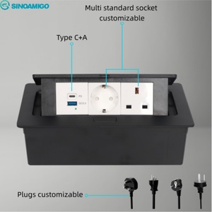 SINOAMIGO RTS Enchufe Retráctil Personalizado de Plata <span class=keywords><strong>para</strong></span> Escritorio, Enchufe Emergente <span class=keywords><strong>para</strong></span> Encimera de Cocina - Product Image 3