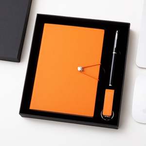 Ideas de Productos Nuevos 2025: Set de Regalo de Cuaderno de Cuero PU con Bolígrafo y Llavero para Actividades Promocionales y Eventos Empresariales - Product Image 1