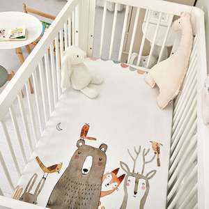 Juego de Sábanas Ajustables para Cuna de Bebé Famicheer, Impermeables, Orgánicas, Estilo Occidental, para Niñas, en Bolsa OPP, con Estampado, Tejidas - Product Image 3