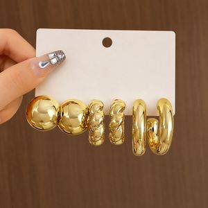 Nuevos Aretes de Aro Grandes en Forma de C con Gota de Agua Dorados de Moda para Mujer, Set de Joyería para Fiesta, Regalo, Aretes de Botón de Moda - Product Image 2