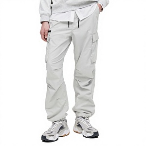 Oversized Casual Solid Lightweight Mid Waist Trouser Pent <b>Men</b> Autumn Breathable Sport Beach Gym Basketball - Product Image 1