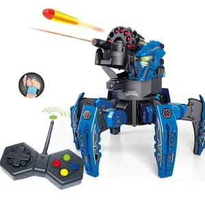 2.4G electric remote control spider robot gravity sensing rc intelligent fighting robot DIY shooting game with double weapon toy