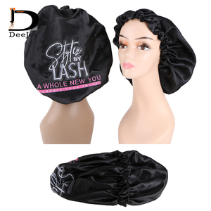 บอนเน็ตผ้าซาตินสำหรับผู้<span class=keywords><strong>หญิง</strong></span>,Bonnets โลโก้ที่กำหนดเองสำหรับ<span class=keywords><strong>ผม</strong></span>ยาวและ Braids - Product Image 1