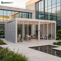 Pergola bioclimatique Greenawn à toit à lamelles, imperméable, de luxe, pour patio, OEM ODM