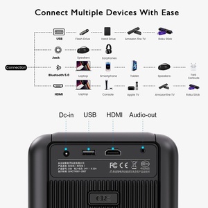 CRE CR36 홈 시어터 휴대용 <span class=keywords><strong>LCD</strong></span> 미니 전문 비디오 프로젝터 스마트 1080P 4K <span class=keywords><strong>LED</strong></span> WIFI 7500 루멘 5.0인치 디스플레이 안드로이드 9 - Product Image 5